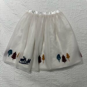 Hanna Anderson Size 100 Disney Frozen Embroidered White Tulle Skirt Anna Elsa